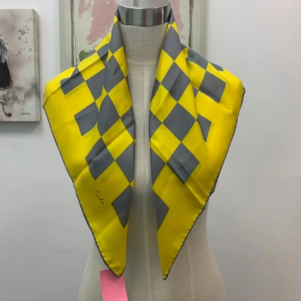 Echo Vintage Hand Rolled Silk Checkered Scarf